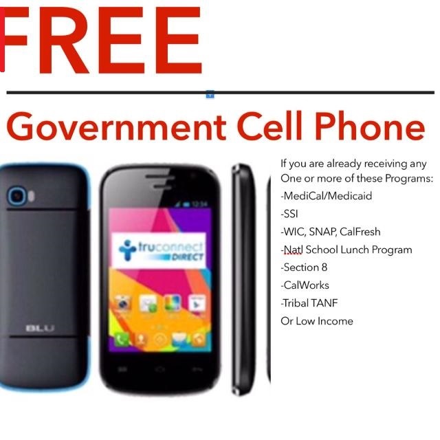 free cell phones government
